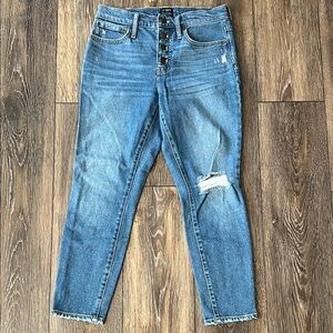 J. Crew 10” High Rise Skinny Jeans Distressed Women’s 26P Button Fly